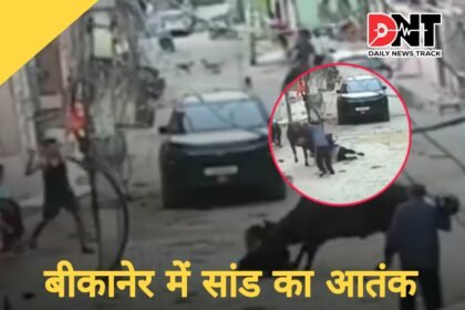 बीकानेर में सांड का आतंक: बाप-बेटी और एक युवक पर बीच सड़क पर किया हमला, वीडियो वायरल Picsart 25 04 21 16 51 37 585