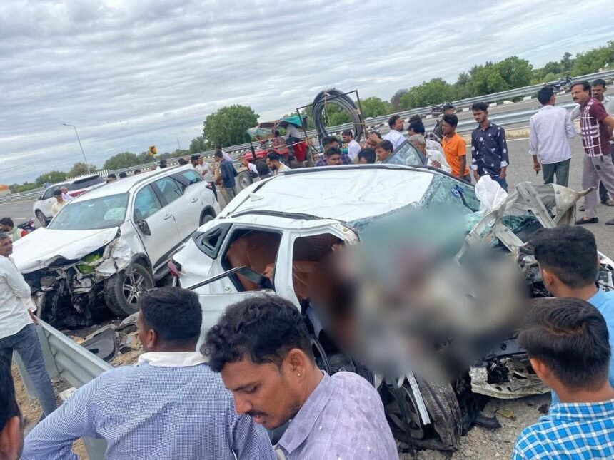 भारतमाला एक्सप्रेस-वे पर दर्दनाक सड़क हादसा: पति-पत्नी और मासूम बेटी की मौत, सूरत लौटते समय हुआ हादसा.... IMG 20251028 194040