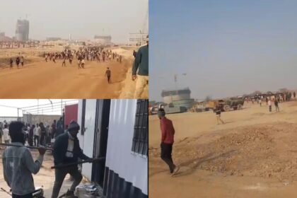 JaisalmerNews वंडर सीमेंट प्लांट में बवाल: सुपरवाइजर के थप्पड़ से भड़के हजारों मजदूर, तोड़फोड़ और मारपीट के बाद हालात बेकाबू IMG 20260212 WA0021