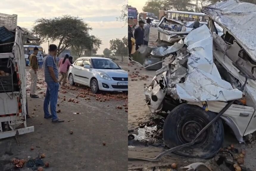 Balotra सिणधरी में स्टेट हाईवे पर भीषण हादसा, पिकअप के उड़े परखच्चे; ड्राइवर के पैर फ्रैक्चर 1 Balotra सिणधरी में स्टेट हाईवे पर भीषण हादसा, पिकअप के उड़े परखच्चे; ड्राइवर के पैर फ्रैक्चर IMG 20260219 WA0023