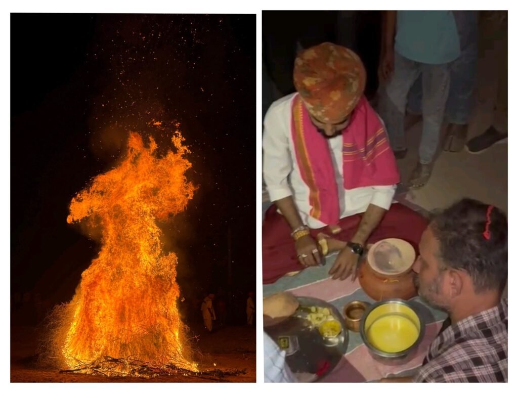 धूमधाम के साथ हुआ होलिका दहन, गेरियों ने चंग की थाप पर जमकर मचाई धूम 1002128173